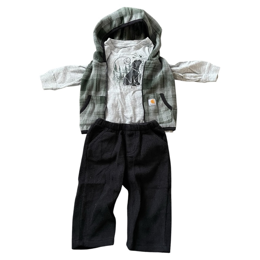 Carhartt Plaid Hoodie Vest Baby Outfit